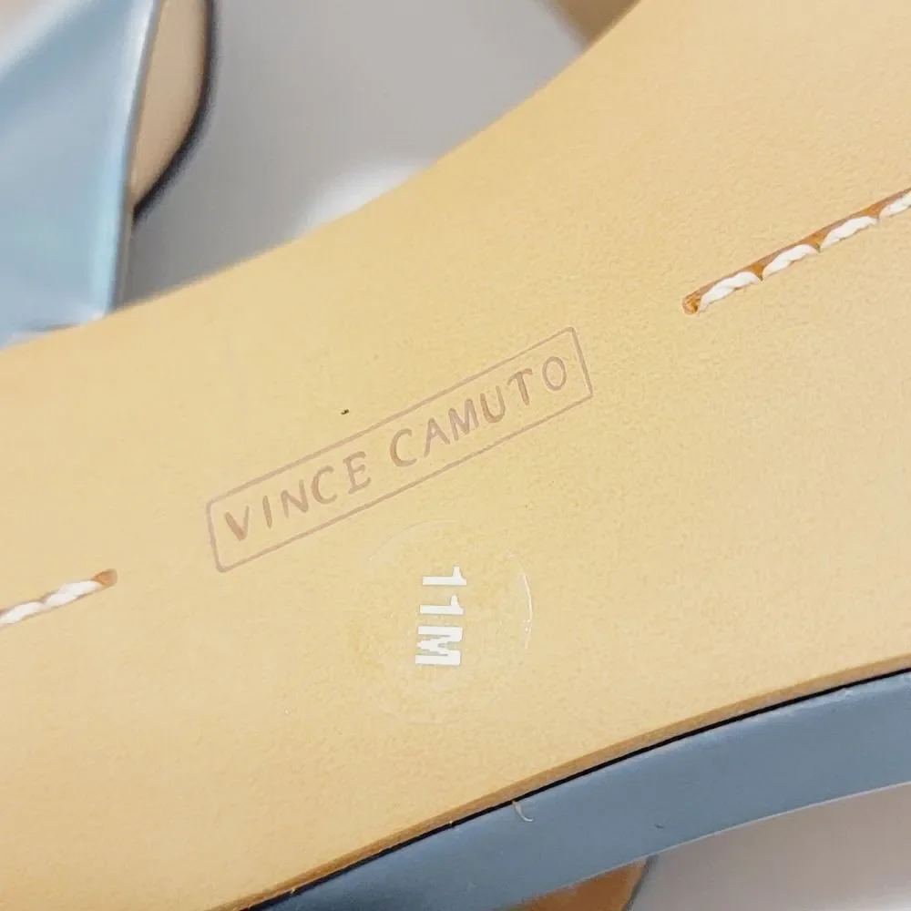 Vince Camuto Brisstol Strappy Square Toe Blue Iridescent Sandal Size 11 NEW